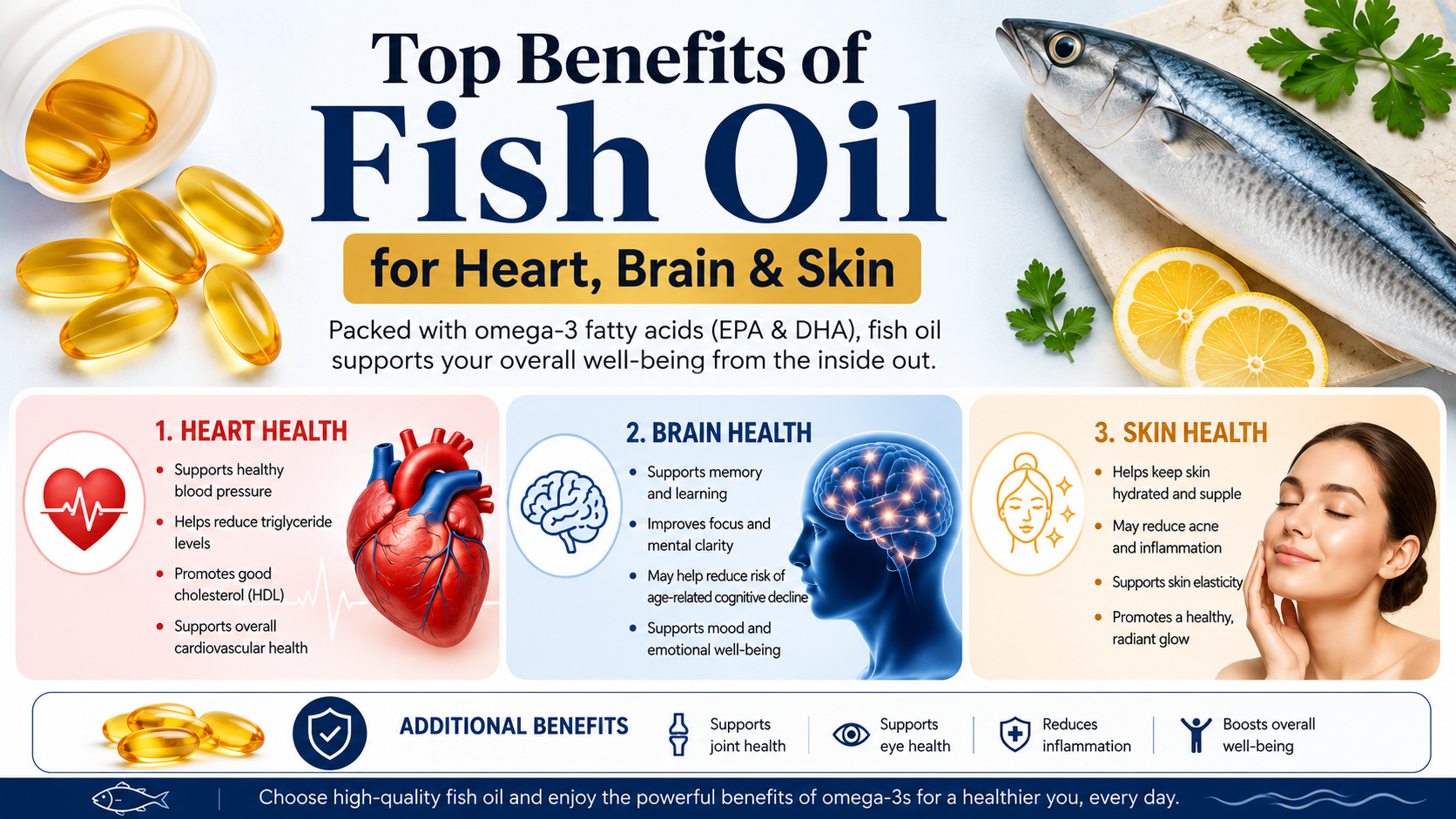 Top Benefits of Fish Oil for Heart, Brain & Skin
