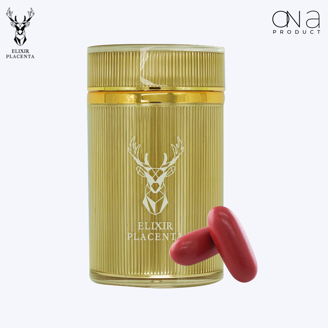 Gfoxx Elixir Placenta Plus capsules and packaging.