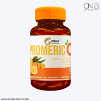 Promeric C supplement bottle with Vitamin C, turmeric extract, and probiotics for immunity and gut health